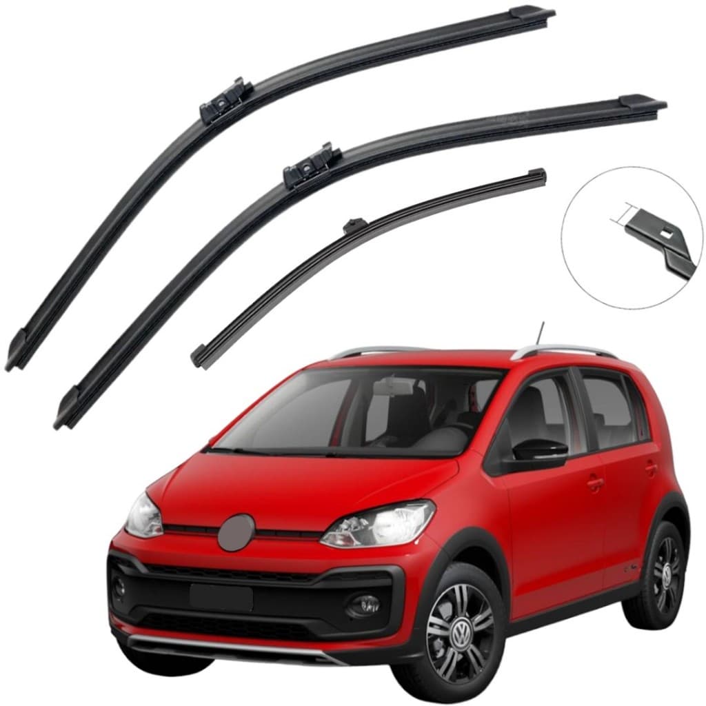 Kit Palhetas Limpador Parabrisa Chuva Silicone Para Volkswagen Up! Soft Flex