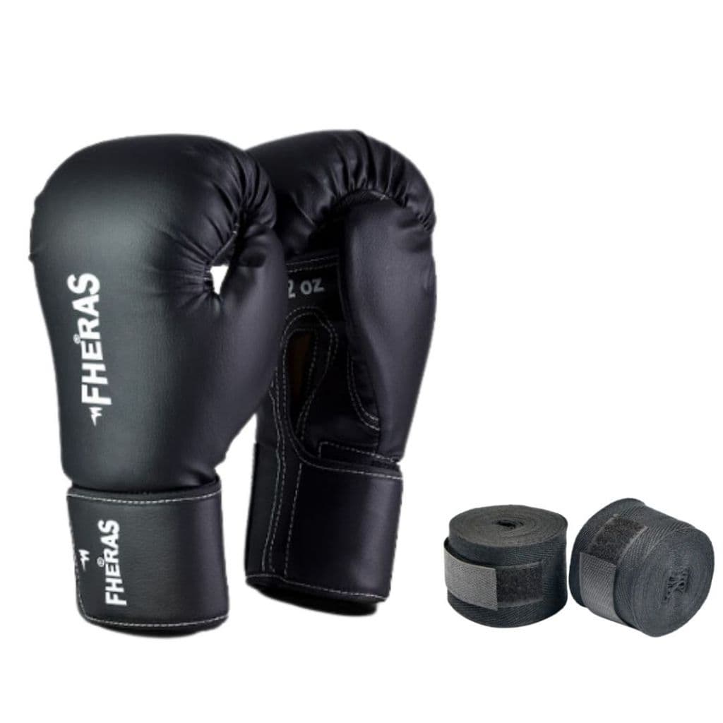 Luva Muay Thai E Boxe Fheras Com Bandagem Tradicional