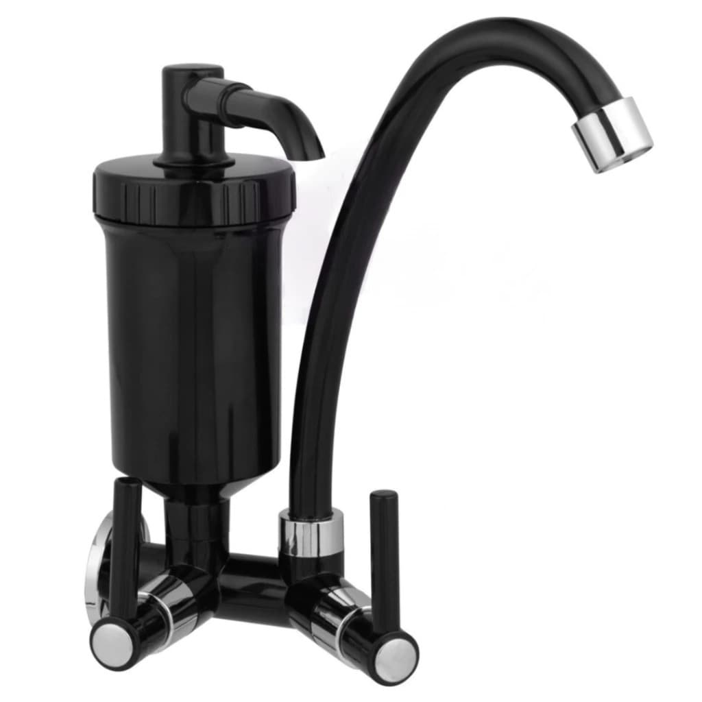 Torneira Filtro Parede Preto Bica Movel Cozinha Abs