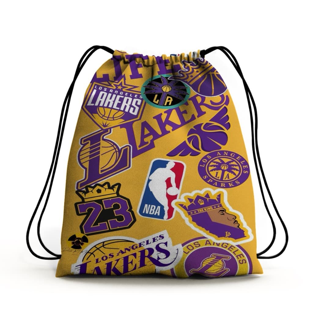 Bolsa Mochila Saco Unissex Personalizado -Los Angeles Lakers: Para Fãs de Basquete com Estilo, Ideal para seu dia a dia