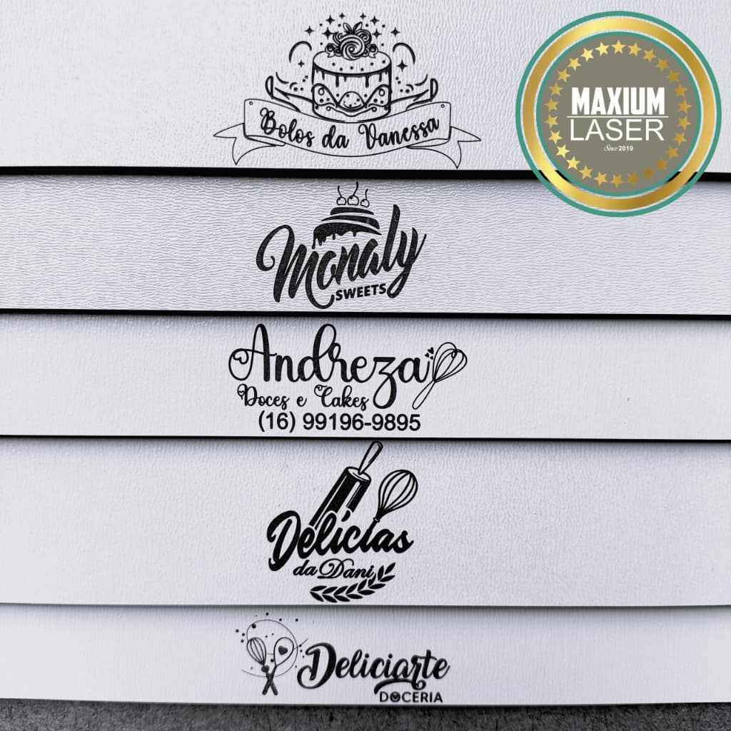 Kit 10 Cake Board Quadrado Personalizado com Logo em MDF Branco 3mm Confeitaria Tabuleiro Bolo