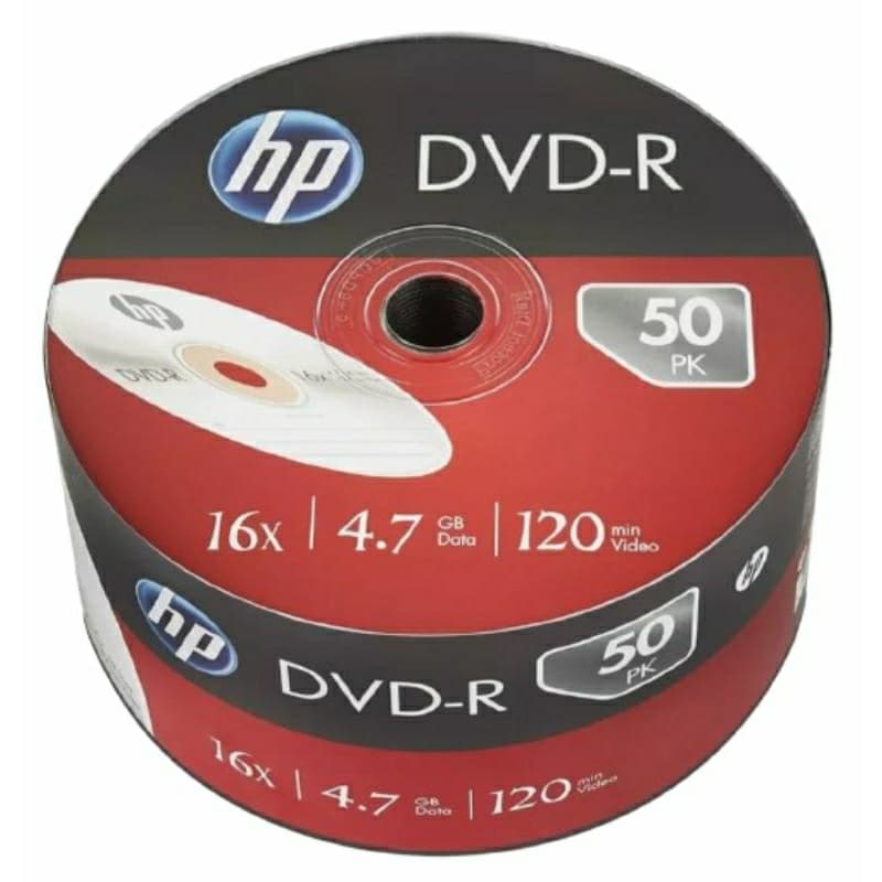 100 DVD-R HP LOGOTIPO 4.7GB 120 MINUTOS 16X ORIGINAL