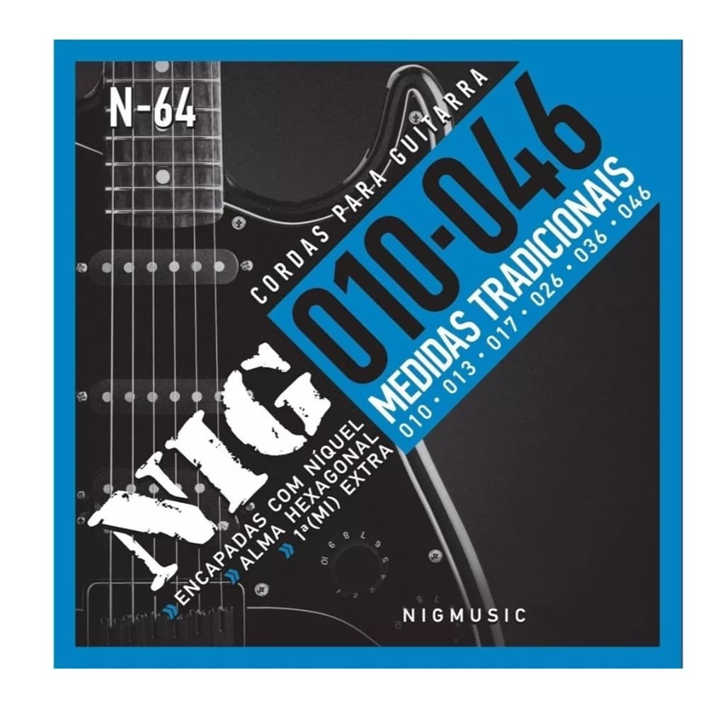Encordoamento Cordas Para Guitarra Nig 010-046 - Mi extra