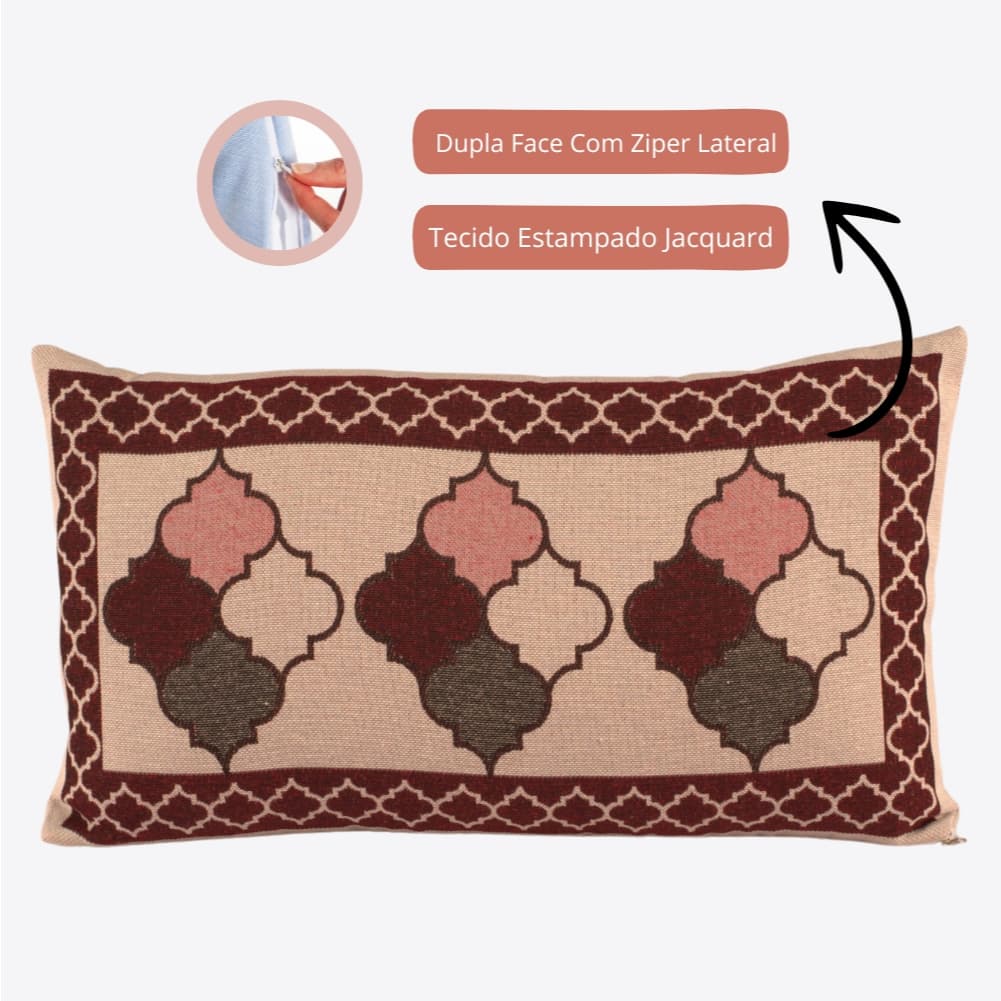 Capa De Almofada Baguete Retangular  Decorativa Exclusiva Premium