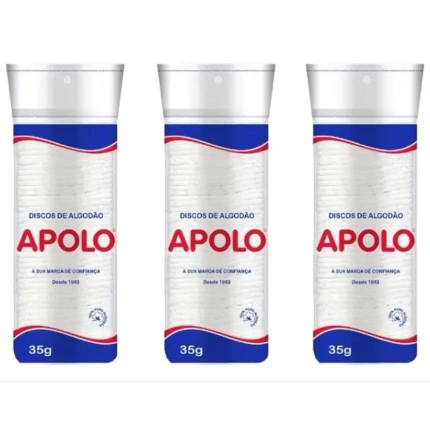 Kit C/3 Algodão Hidrófilo em Disco Apolo 35g