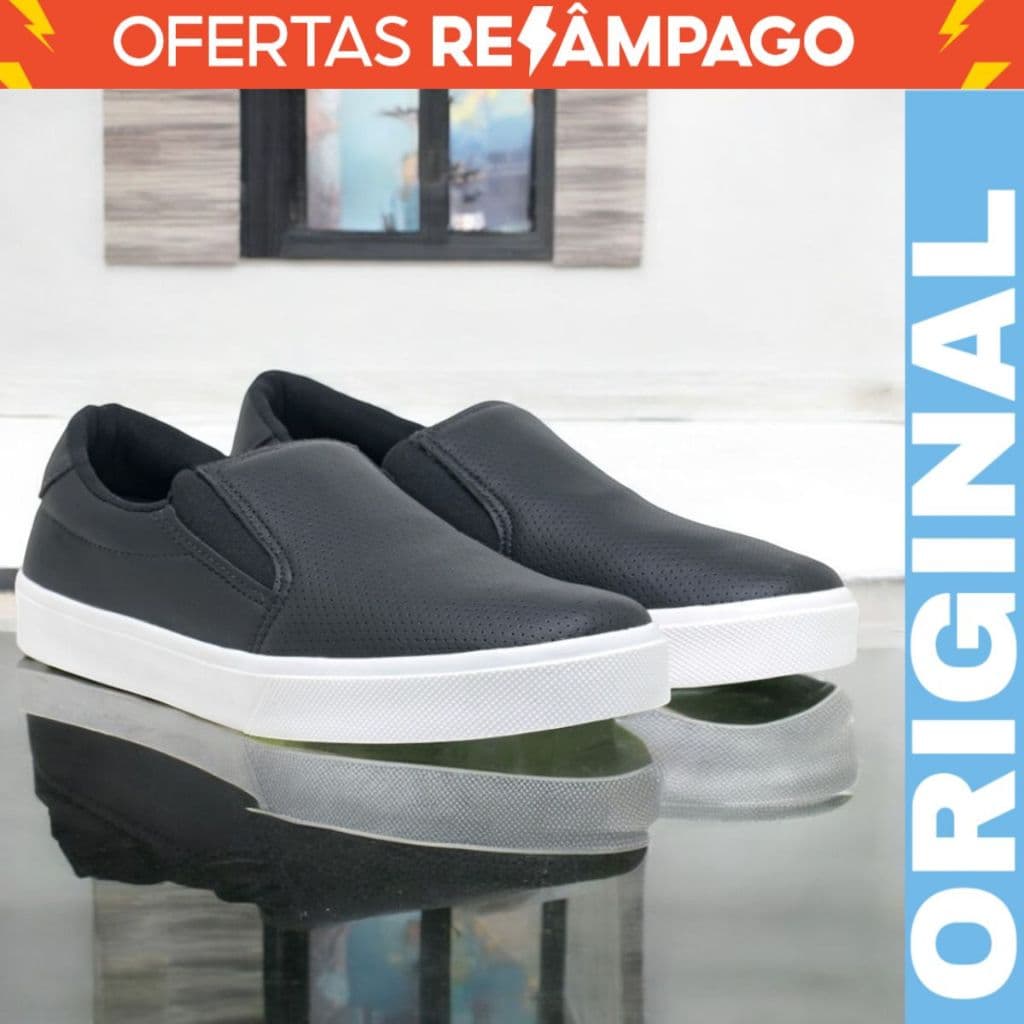 Sapatênis Masculino Iate Casual Em Couro Tênis Social Slip On Confortável Dia a Dia