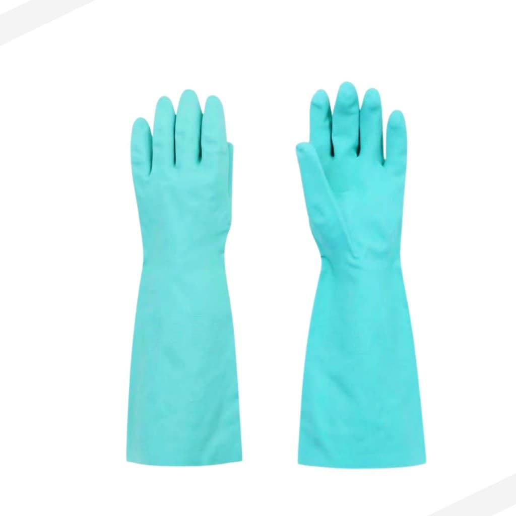 Luvas Nitrílica Verde 45cm Sem Forro Proteção Química Epi