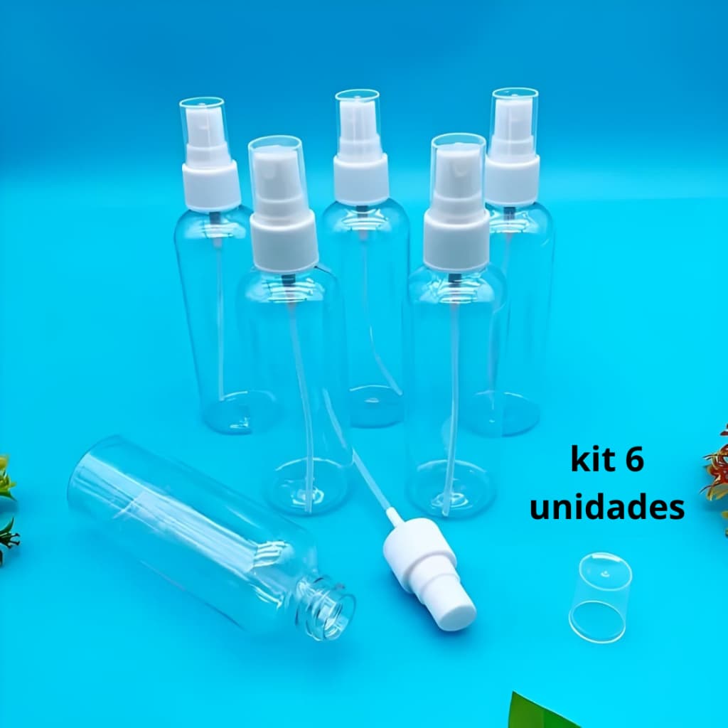 Kit 6 Frascos Borrifador Válvula Spray Multiuso 75ml Branco ou Rosa