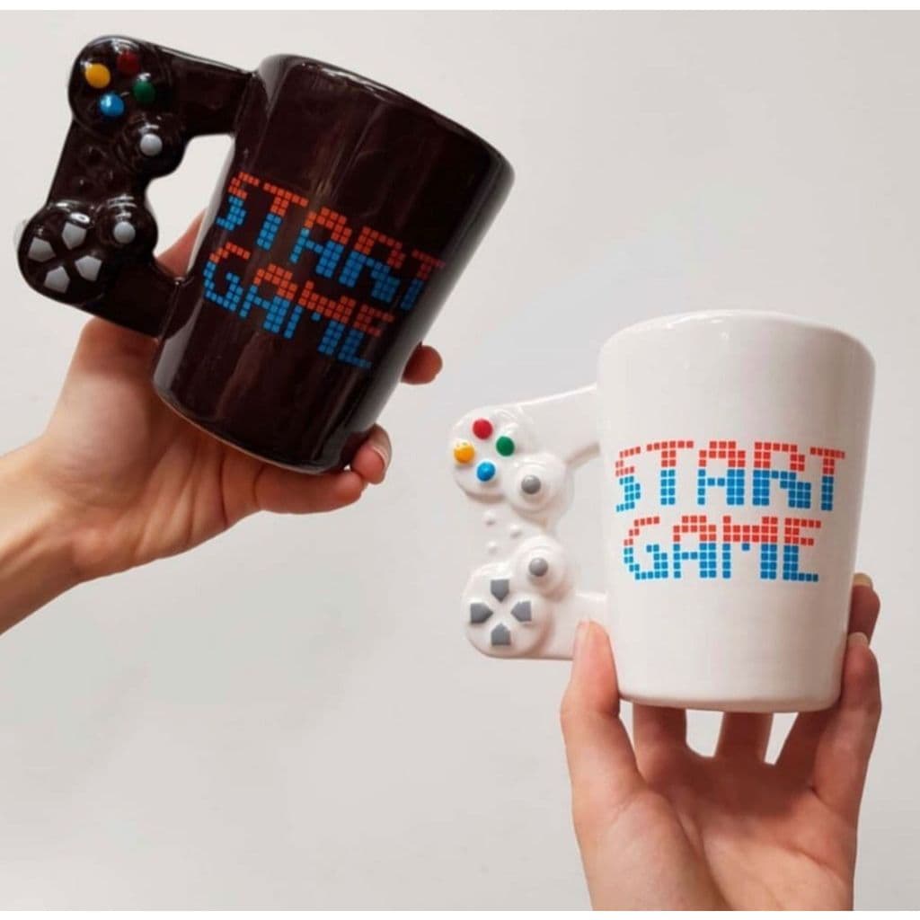 Caneca 3D GAME Controle estampada Vídeo Game Over start Cerâmica