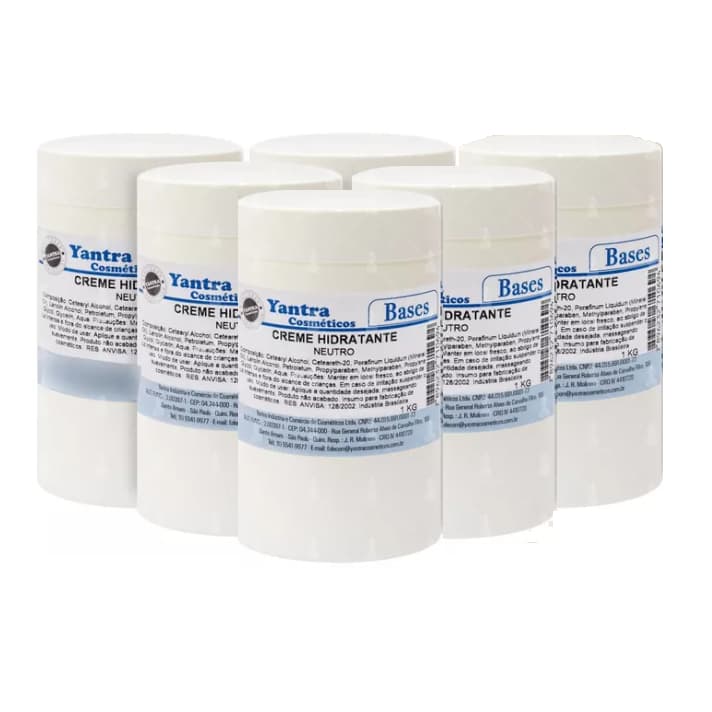 6 Bases Creme Hidratante Neutro 1kg Yantra cada