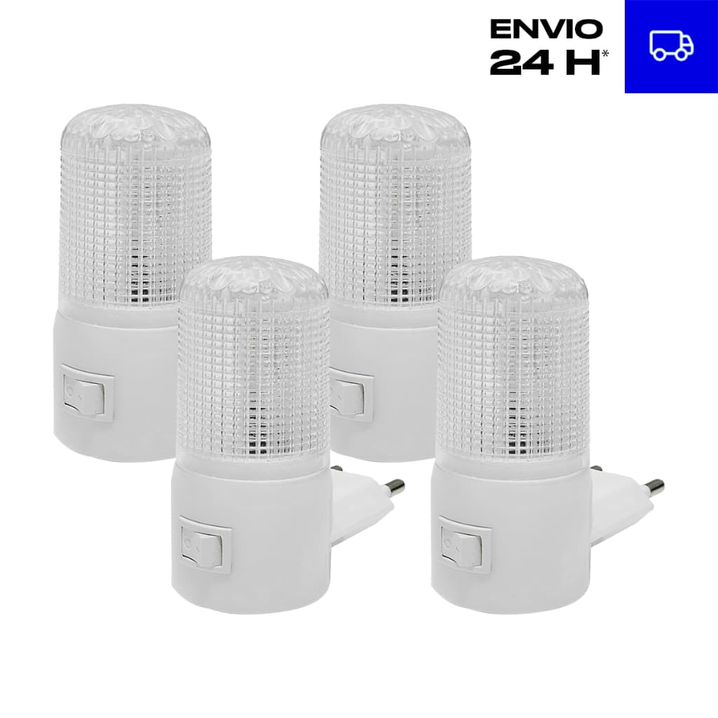 Kit 4 Abajur Luminária de Tomada Luz Noturna LED 1W, Bivolt