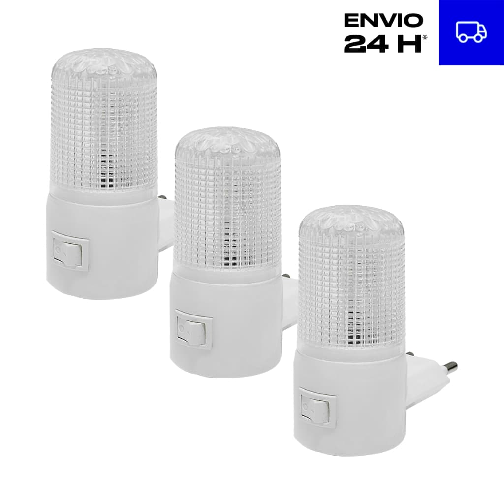 Kit 3 Abajur Luminária de Tomada Luz Noturna LED 1W, Bivolt