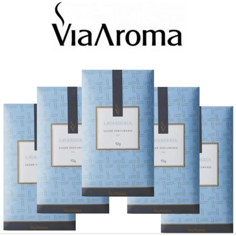 Kit 05 Sachê Perfumado Via Aroma Para Roupeiros Gavetas Closet Automóveis e Bolsa