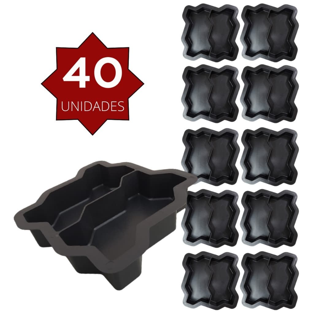 Kit 40 Formas Intertravada Bloquete De Cimento 16 Faces 24x10x6 Melhor Preço