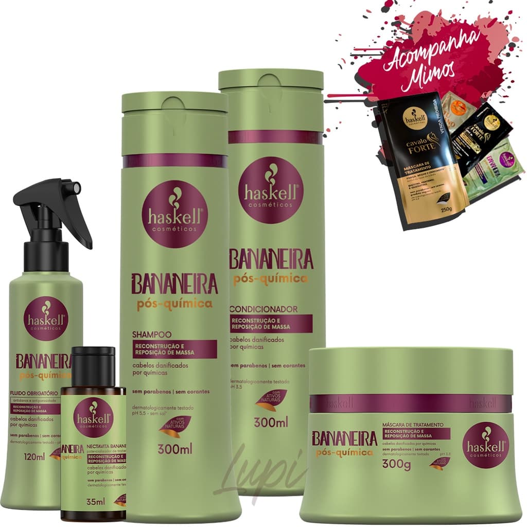 Linha Bananeira Haskell 300ml Pós Química Repositor De Massa (RECOSTRUÇÃO)