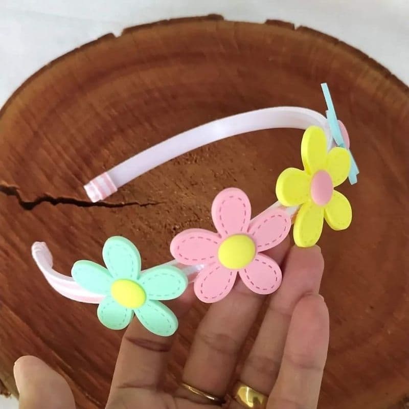 Tiara Arco de Cabelo Menina Infantil Flores cores candy Laço