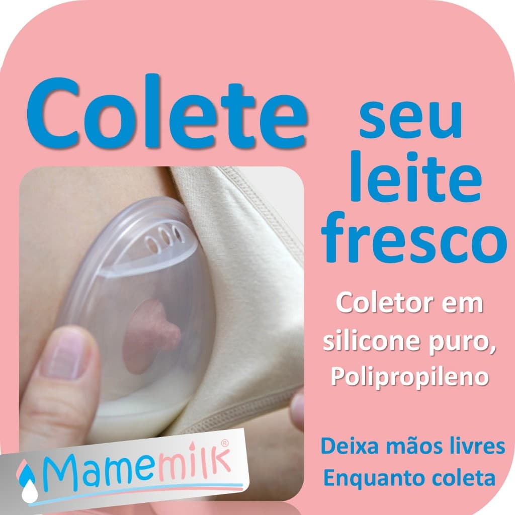 02 Coletor concha base macia em silicone hospitalar. (01 par) para coletar leite materno e proteger a amamentação
