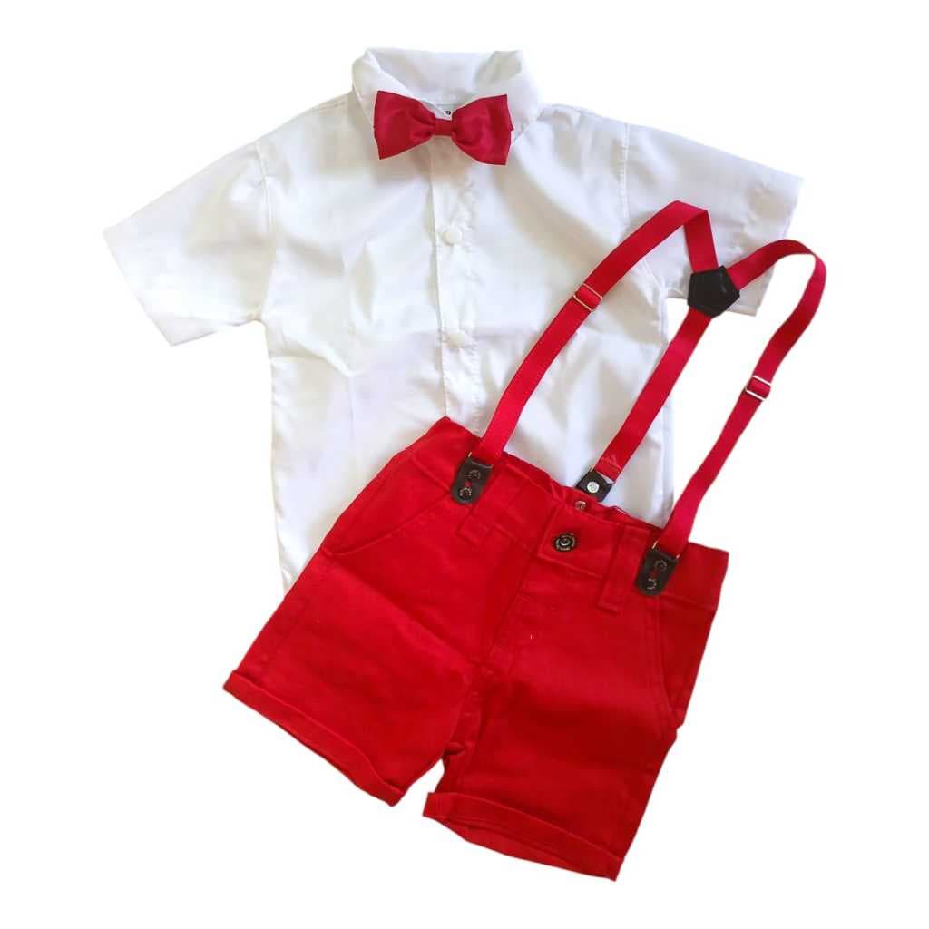 Conjunto Suspensório Infantil Menino Gravata.