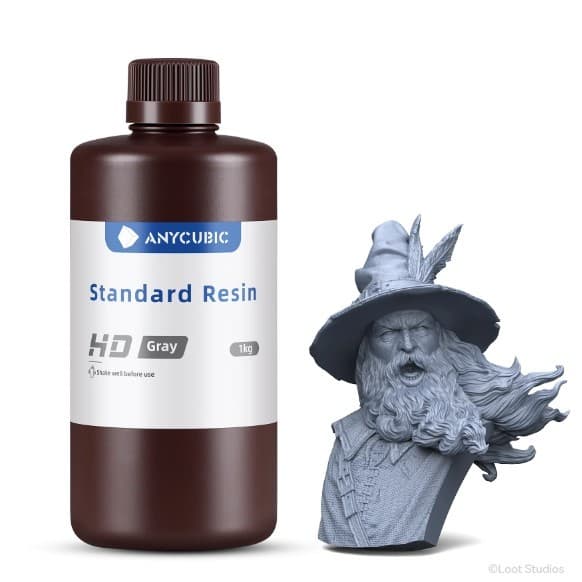 Resina De Impressão 3d Anycubic Standard Hd Gray Cinza 1kg