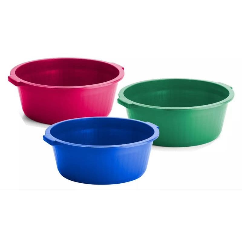 Bacia de Plástico 12 litros Reforçada Plástica com Alça Bacias para Cozinha Multiuso Kit 2 Unidades