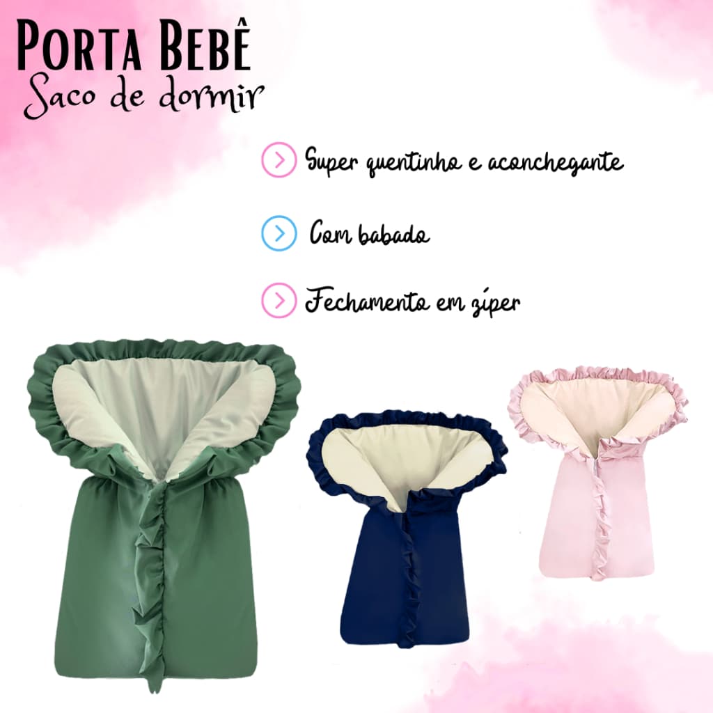 Porta Bebê Saco de Dormir Acolchoado com Zíper - Diversas Cores