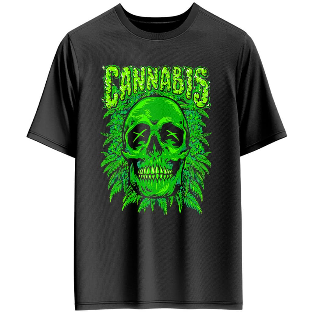 Camisa Camiseta Unissex Manga Curta Premium Lançamento Estampada 100% Algodão Gola Redonda Caveira Verde