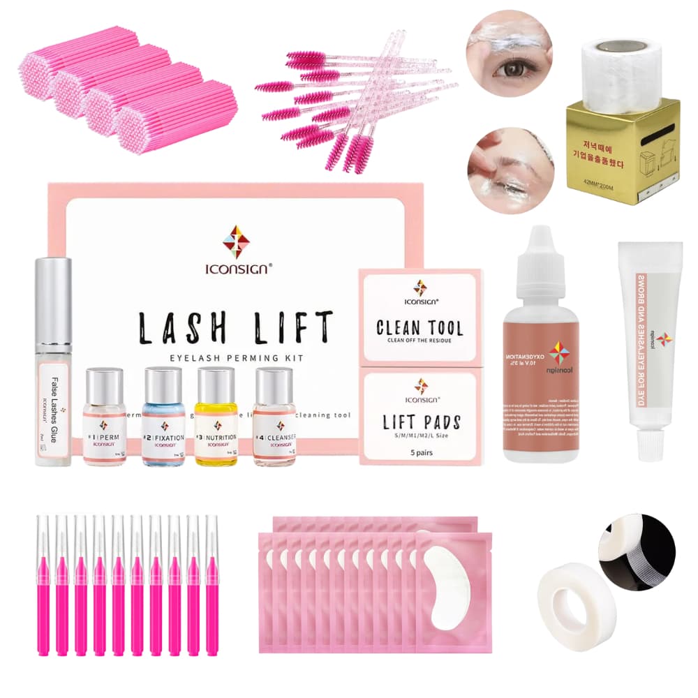 Lash Lifting Kit Completo Permanente Cílios Escovinhas Tintura Ox E Pads Brow Lamination