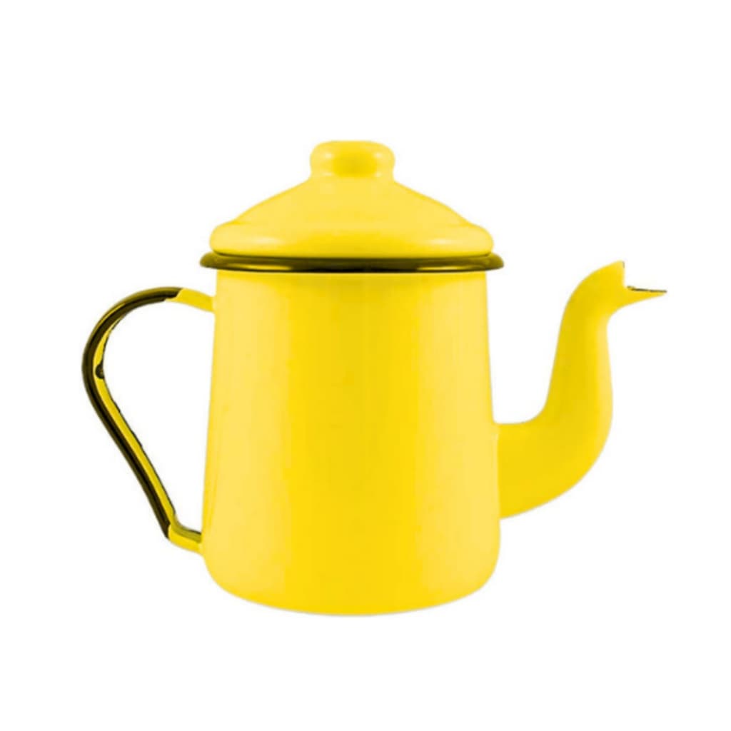Bule Cafeteira Tradicional 12 Esmaltada Amarela - 1100 ml - Ewel, Linha Mãe Ágata