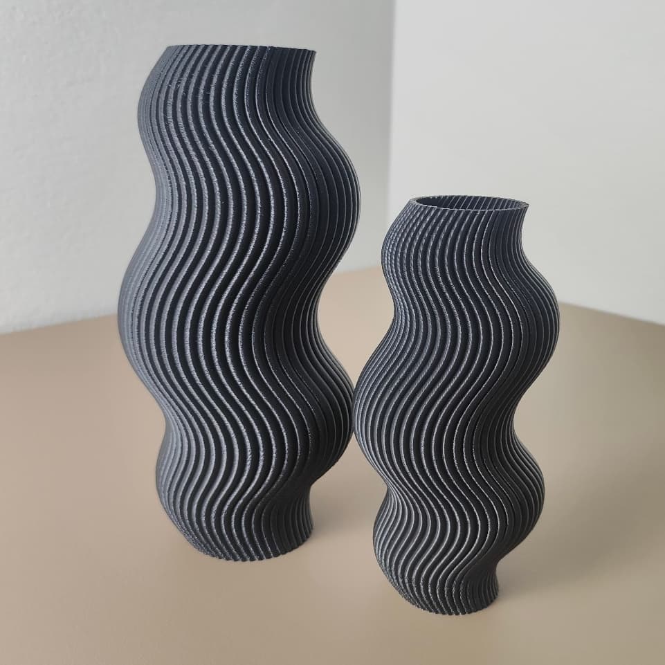 Kit Vaso Decorativo Ondulado Decoração Moderna