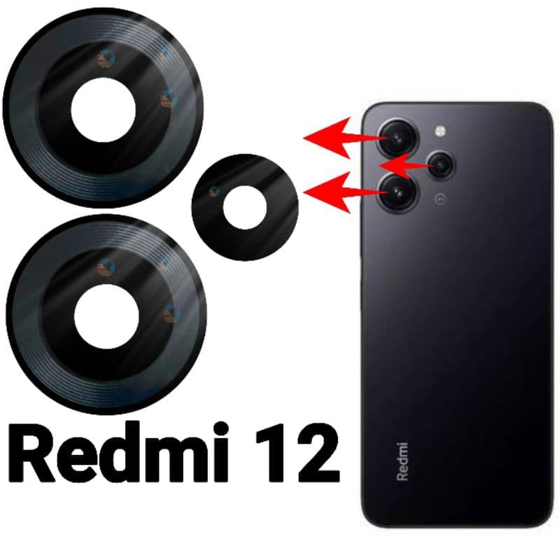 Vidro da Camera Para Redmi 12 Lente da Câmera Traseira Vidrinho Traseiro + Dupla Face