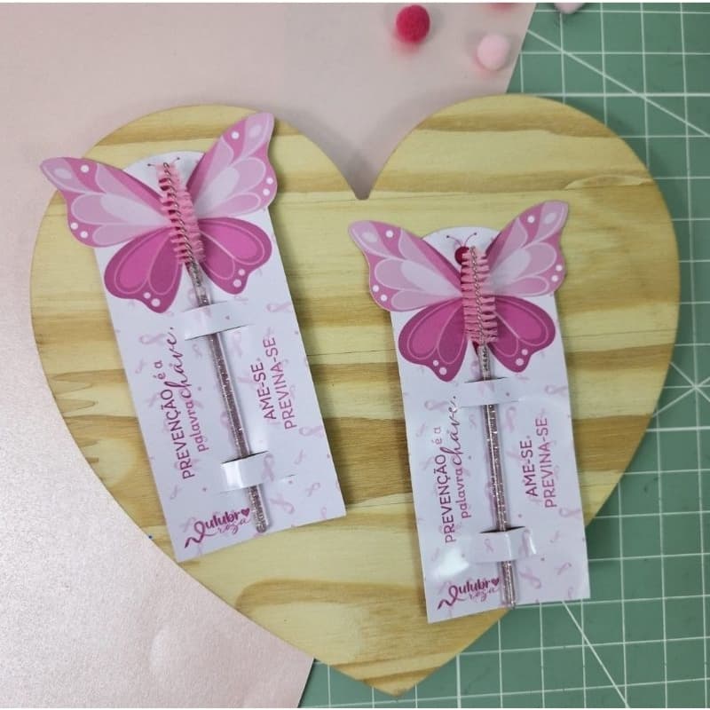 Tag Extensão de cílios- Mimos clientes - Escovinha de sobrancelha - Lembrancinhas Personalizadas - Outubro rosa