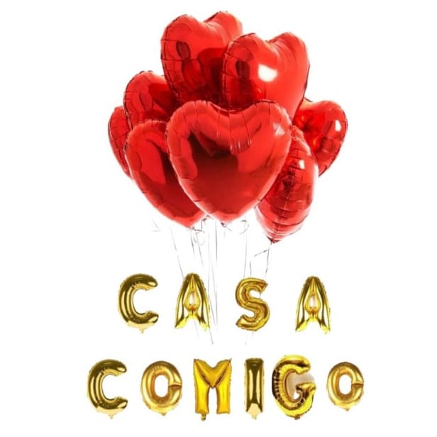 Kit Decoração Romântica 500 Pétalas + 10 Balões + 10 M Fitilho + Casa Comigo OU Namora Comigo