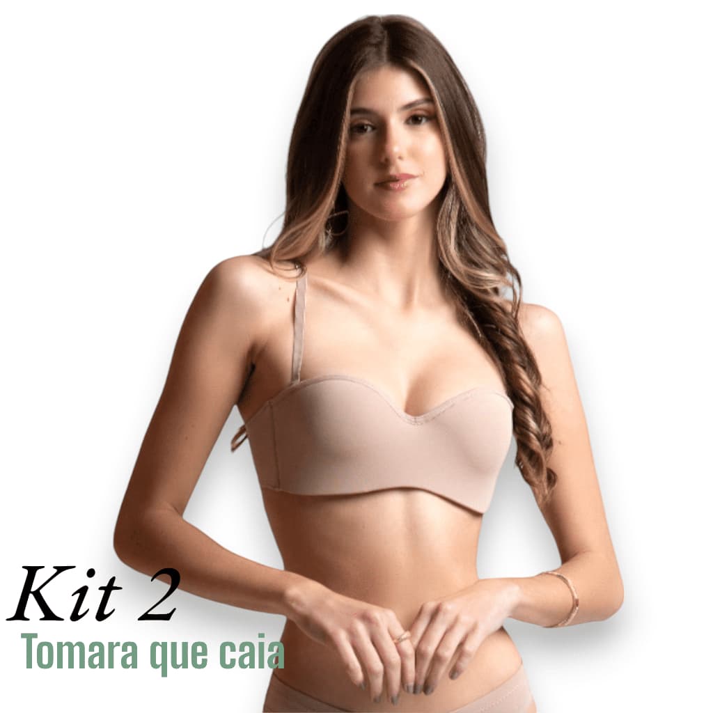 Kit 2 Sutiã com Bojo Tomara que Caia Liso Microfibra Soutien Bustie Sutia Reforçado