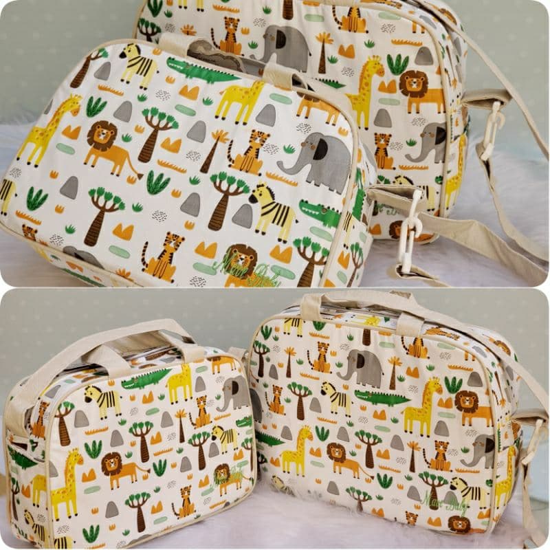 kit Bebê saída maternidade 2 bolsa safari menino menina
