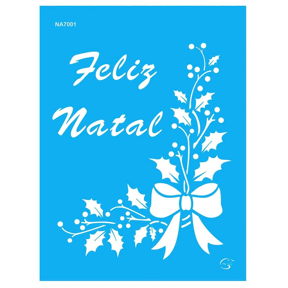NA7001 - Cantoneira Natal - 15x20 - Stencil Gatas Arteiras
