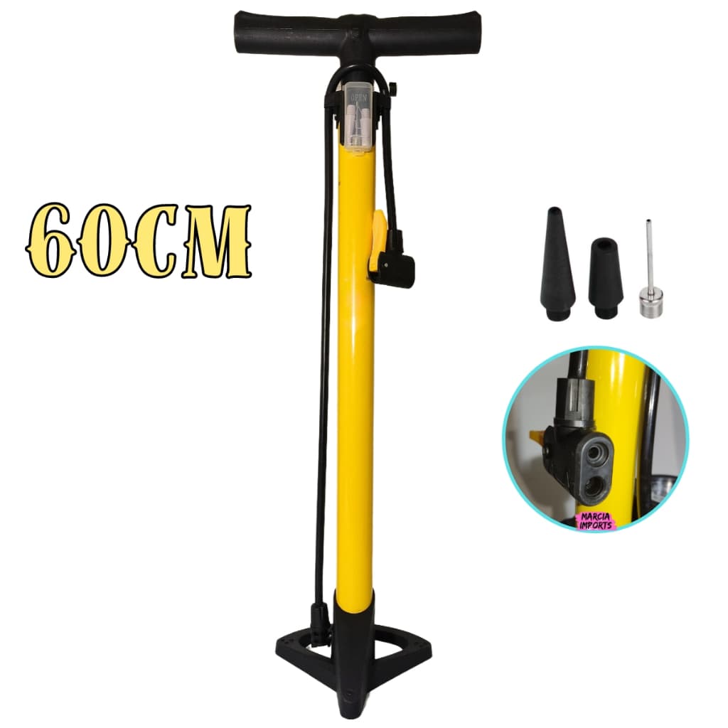 Bomba de Ar Manual 60cm P Pneus Bicicleta Carro Moto 160psi 11BAR  Bomba Grande com pinos