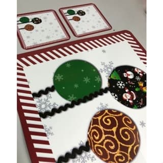 Jogo Americano NATAL (2 jogos americanos + 2 porta copos)  - Vários modelos - HU67205