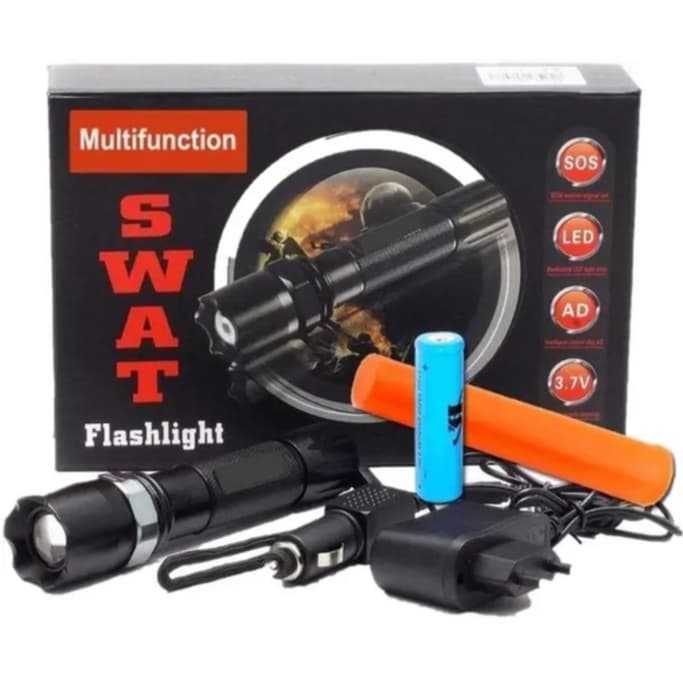 Lanterna Tática Led Cree Police (601050) Swat Profissional SOS SWAT