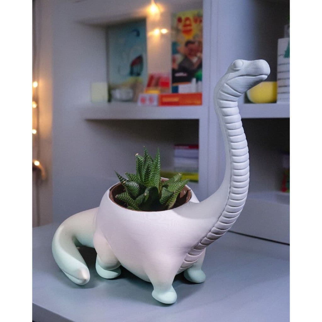 Vaso Decorativo Para Suculentas e Outras Flores Dinossauro Herbívoro