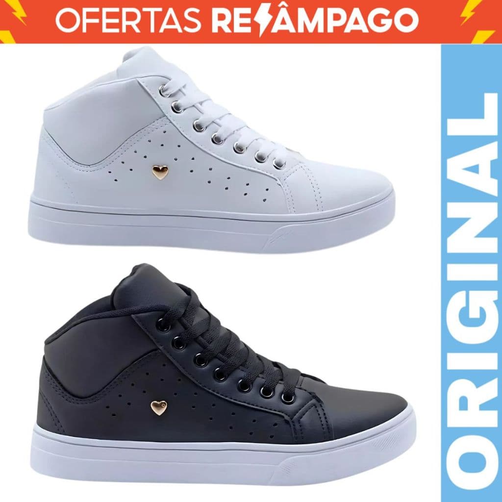 Bota Feminina Tênis Feminino Botinha Cano Curto NP Moda Linda Estilosa Envio Rápido Várias Cores