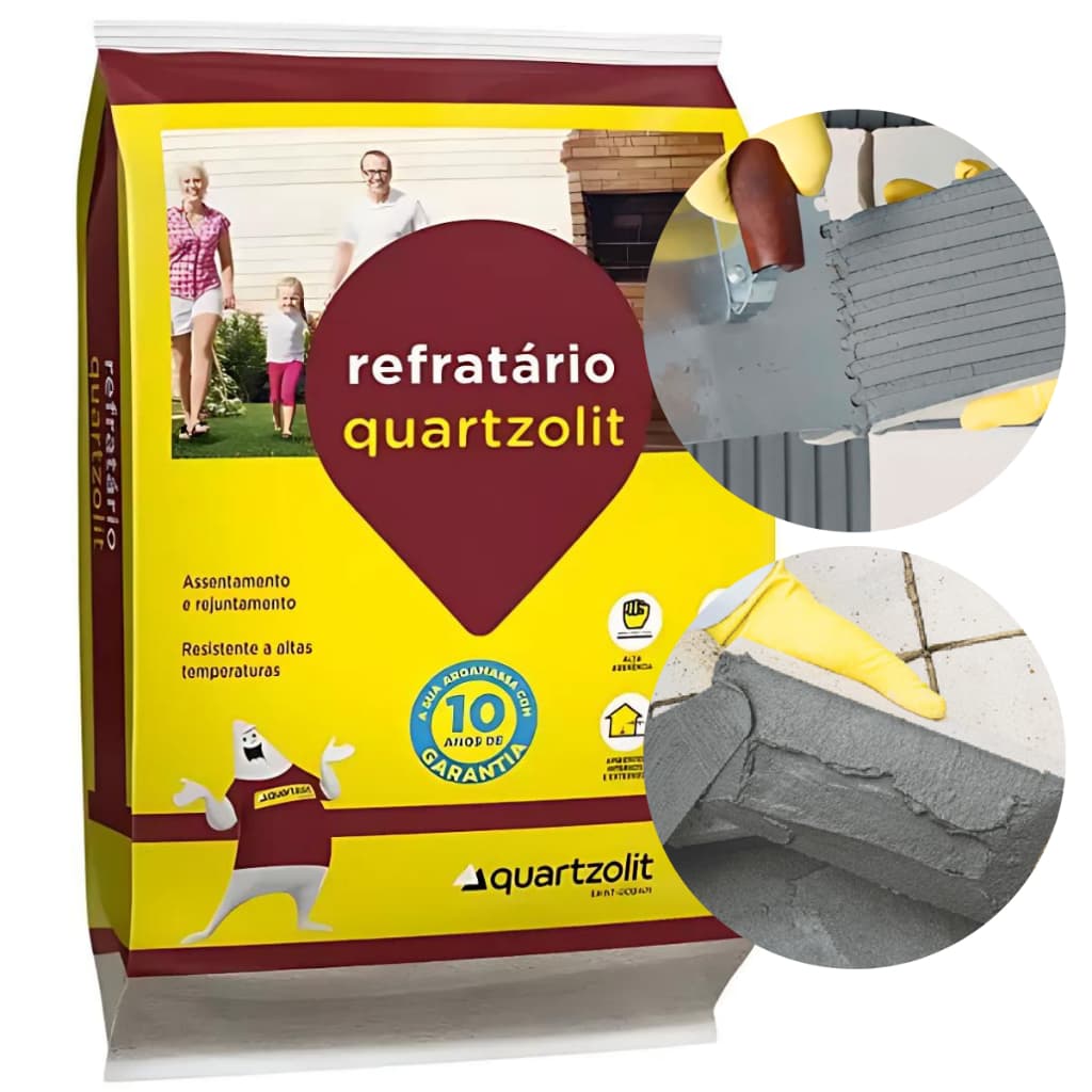 Argamassa Para Refratario Churrasqueira Altas Temperaturas Rejuntar Plaquetas E Tijolos 5kg