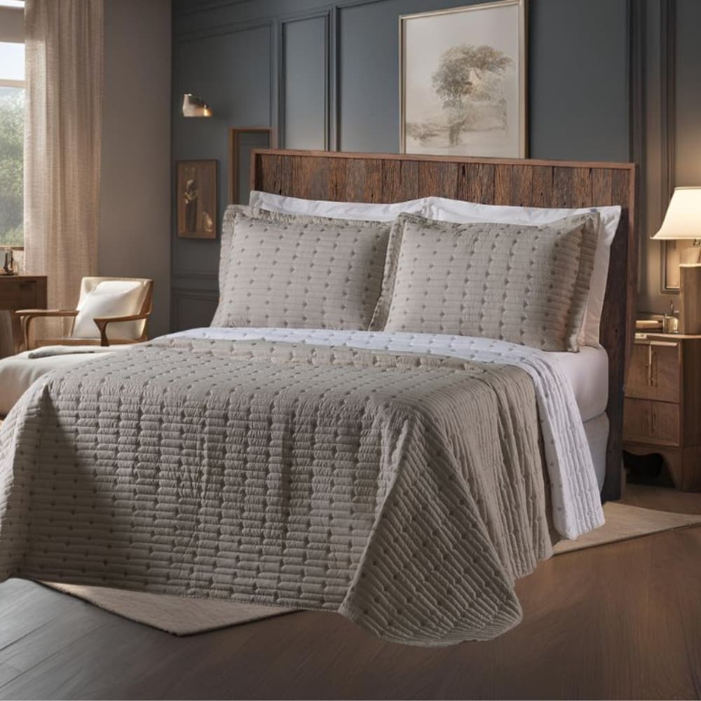 Colcha Cobre Leito 3 Peças KING Bordado Várias Cores Decor