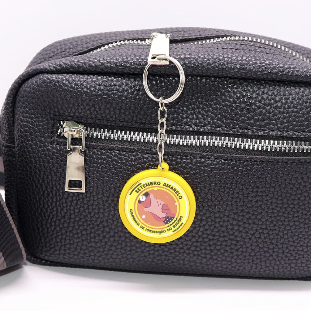 CHAVEIRO SETEMBRO AMARELO - CAMPANHA DE PREVENÇÃO - BRINDE - PROMOCIONAL - LEMBRANCINHA