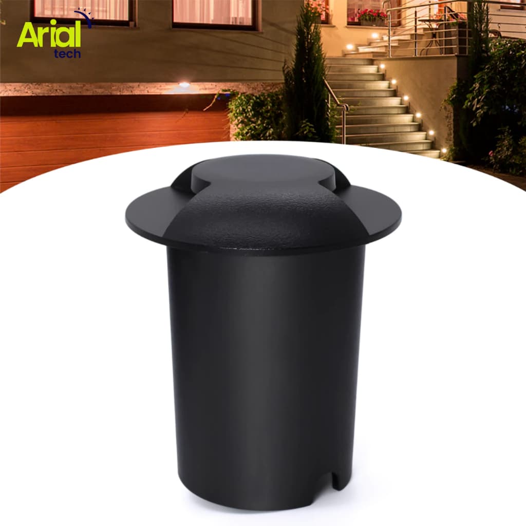 Spot Led Chão Embutir 2 Fachos Preto Jardim 1w Ip67 Quente