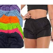 Short tactel feminino casual saida de praia corrida shorts academia shortinho caminhada promoção
