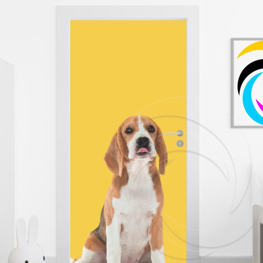Cachorro 06427 - Papel Parede Adesivo para Portas de Madeira ou Vidro Decoração Revestimento