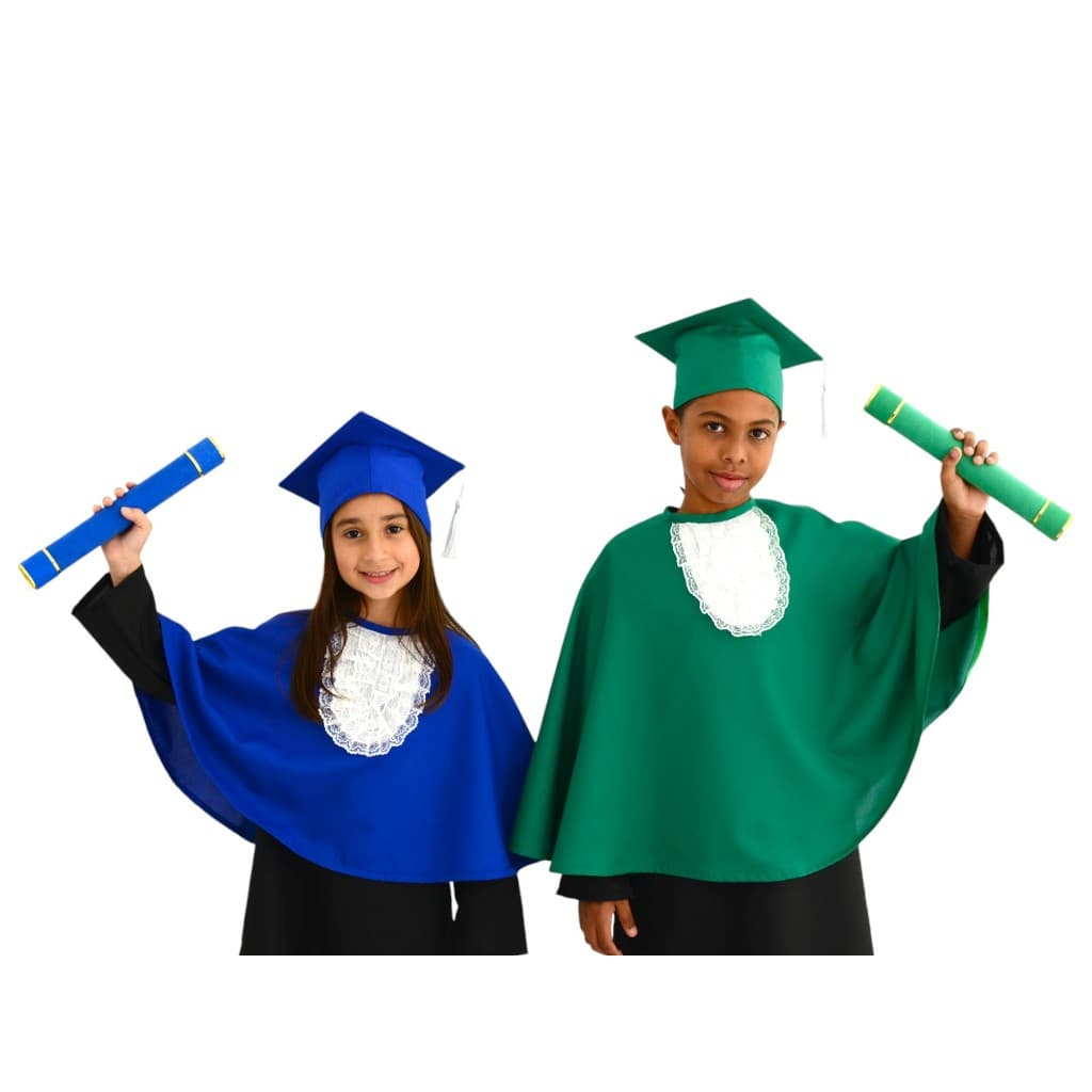 Meia Beca De Formatura Infantil ABC - Jabô + Canudo + Capelo