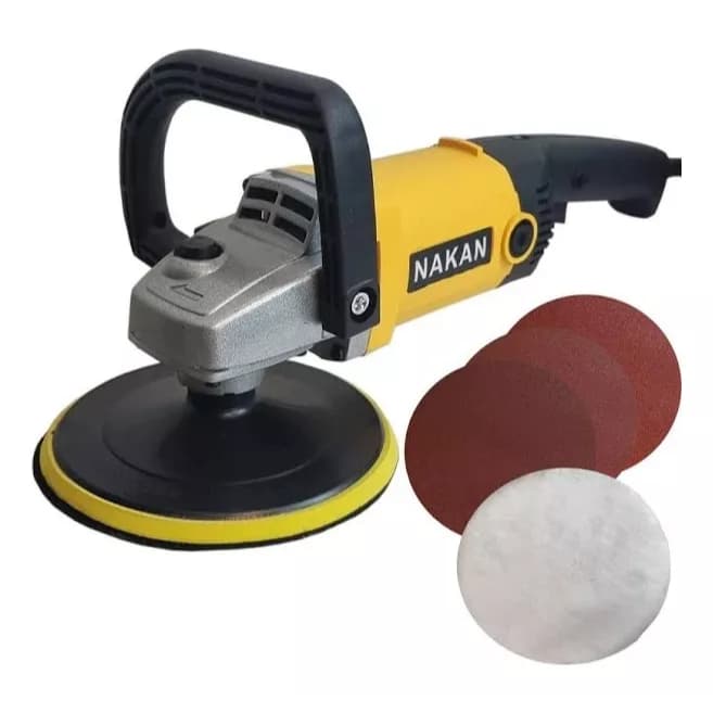 Politriz Lixadeira Angular Automotiva 1200W 7 Polegadas Nakan Profissional + 3 Lixas