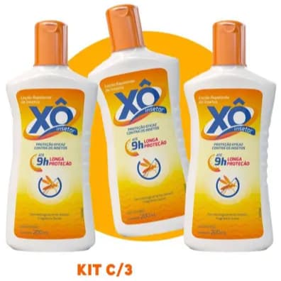 Kit 03 Loção Repelente XÔ Inseto 15% DEET 9h 200mL Cimed