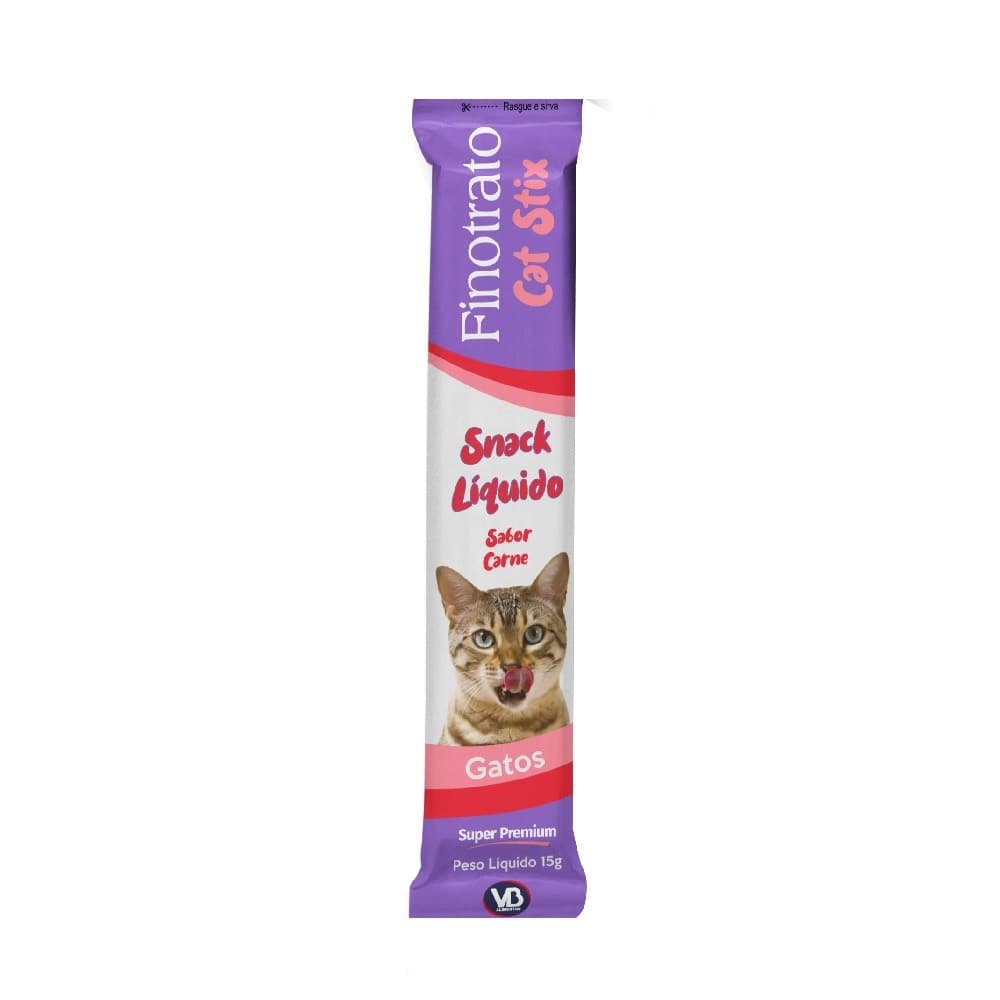Petisco Finotrato Cat Stix Gatos Adultos Sabor Carne 15g